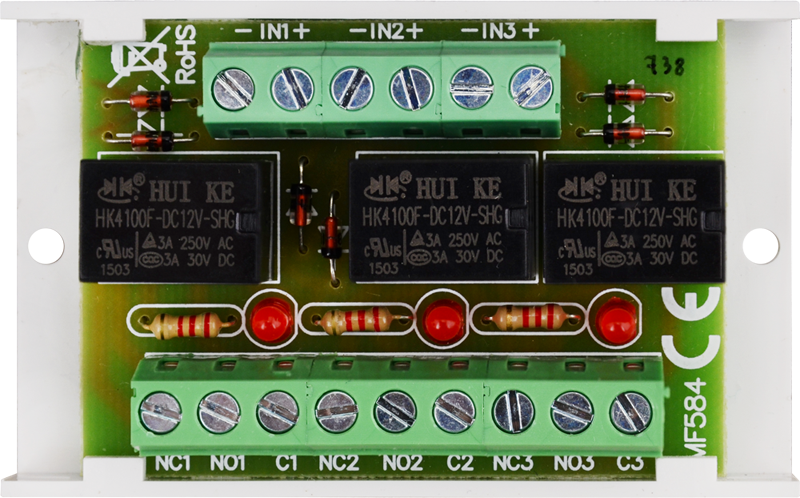 Εικόνα της AWZ528 Relay Module PCB 3xC/NC/NO (fuse) Pulsar