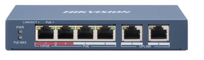 Picture of DS-3E0106HP-E 4-Port 100 Mbps Long-Range PoE Switch Hikvision