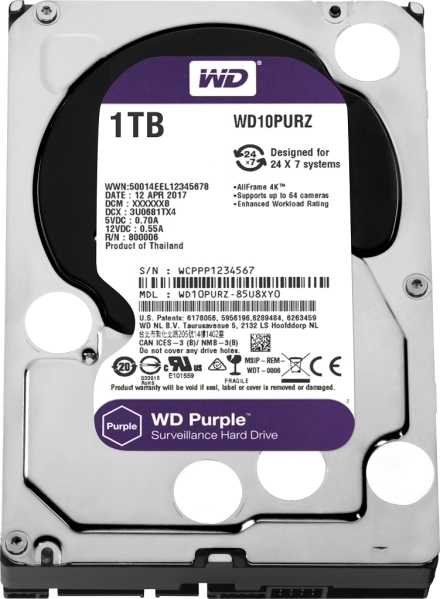 Picture of HDD WD PURPLE 1TB WD10PURZ