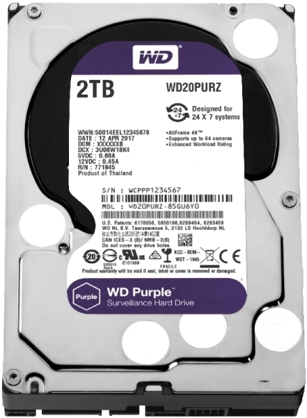 Picture of HDD WD PURPLE 2TB WD20PURZ