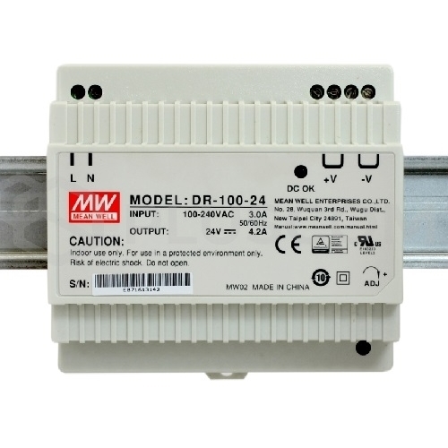 Picture of DR-100-24 DR 24V/100,8W/4,2A DIN rail power supply units
