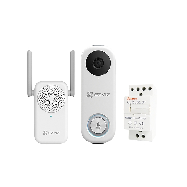Picture of CS-BD-DB1C  2MP  Video Doorbell Kit with Chime : Transformer WiFi 2.1mm Ezviz
