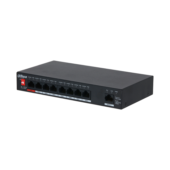 Picture of PFS3009-8ET1GT-96-V2  9-Port Unmanaged Desktop Switch with 8 Port PoE  Dahua