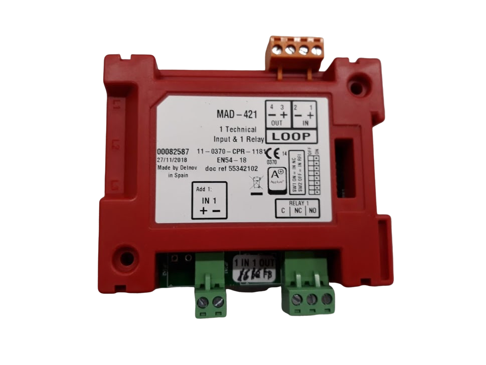 Picture of MAD-421  Διευθυνσιοδοτούμενο Module Παρακολούθησης Και Ελέγχου 1 Εισόδου Με Ενδεικτικό Λειτουργίας Για Έλεγχο Συσκευών Και 1 Έξο