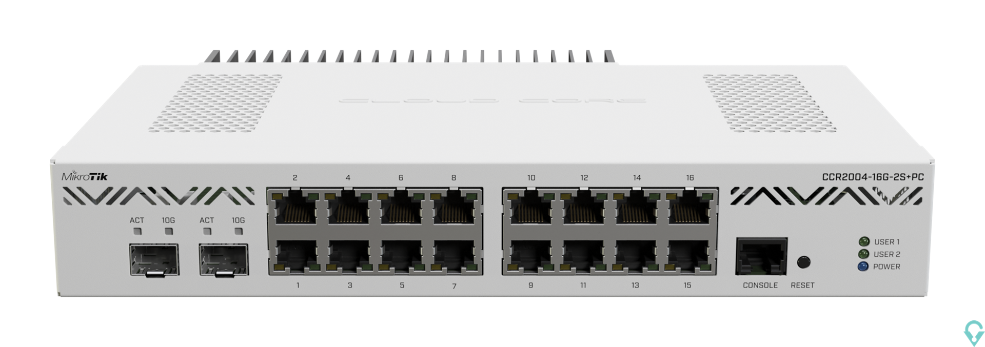 Εικόνα της CCR2004-16G-2S+PC Cloud Core Router, 16x Gigabit LAN, 2xSFP+, RouterOS L6 Mikrotik