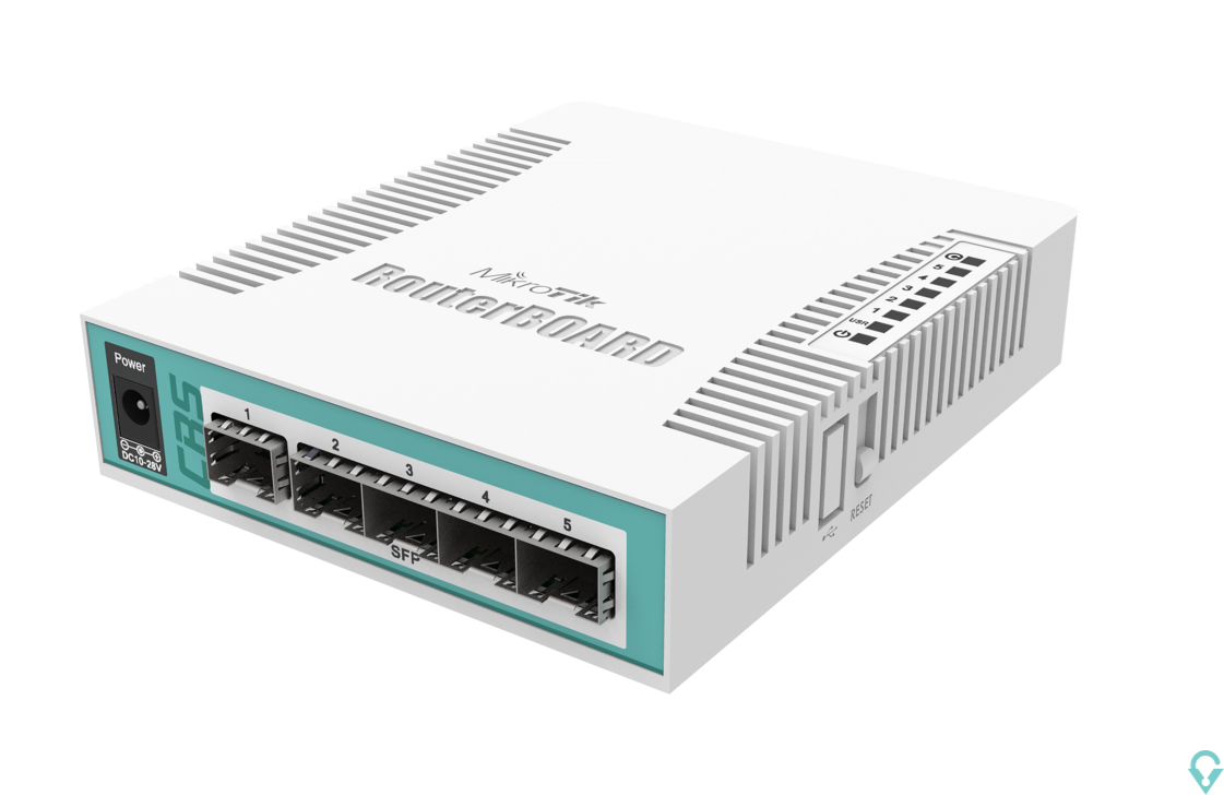 Εικόνα της CRS106-1C-5S Cloud Router Switch 106-1C-5S with QCA8511 400MHz CPU, 128MB RAM, 1x Combo port (Gigabit Ethernet or SFP), 5 x SFP 