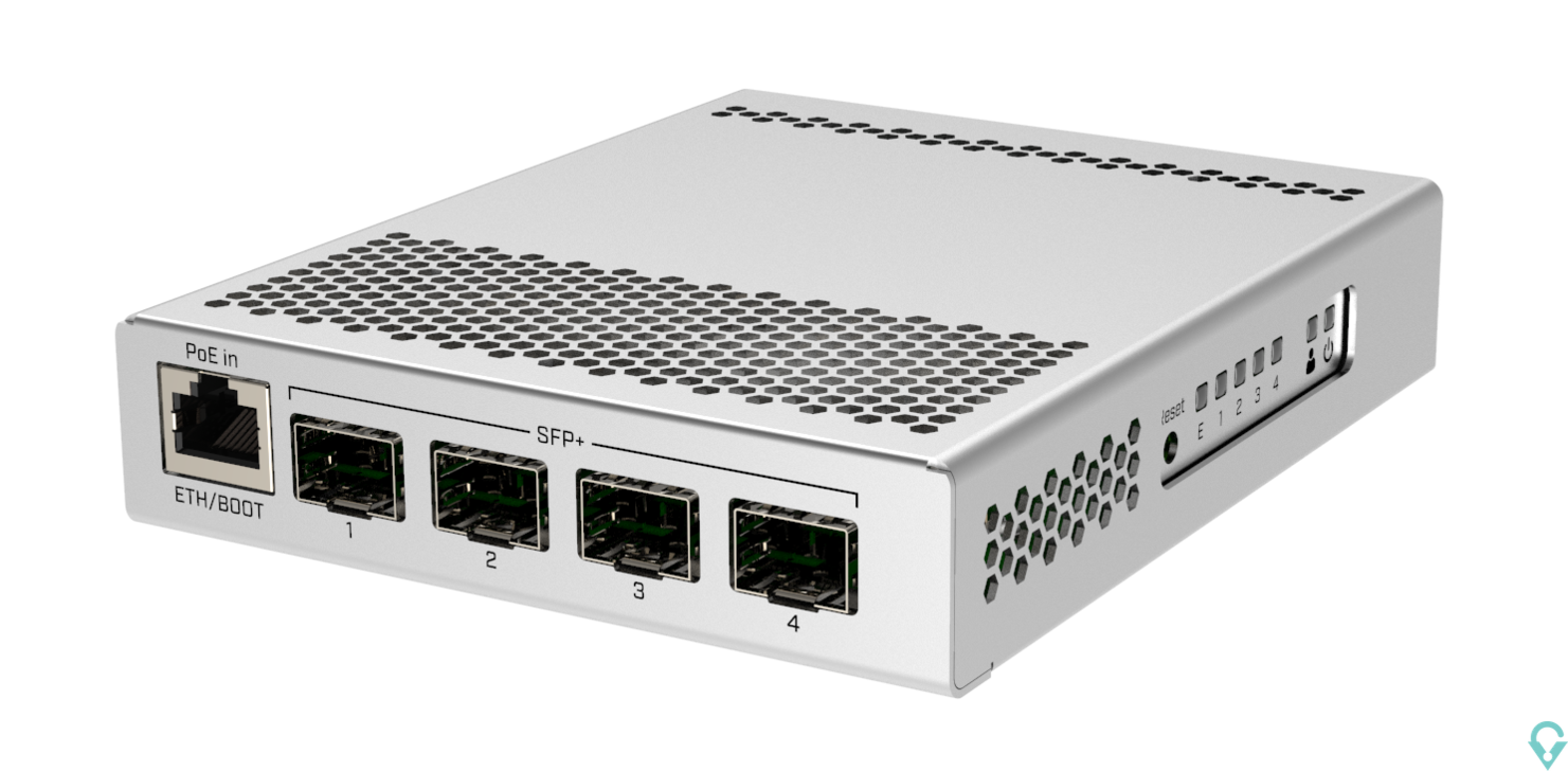 Εικόνα της CRS305-1G-4S+IN Cloud Router Switch 305-1G-4S+IN with 800MHz CPU, 512MB RAM, 1xGigabit LAN, 4 x SFP+ cages, RouterOS L5 or Switc