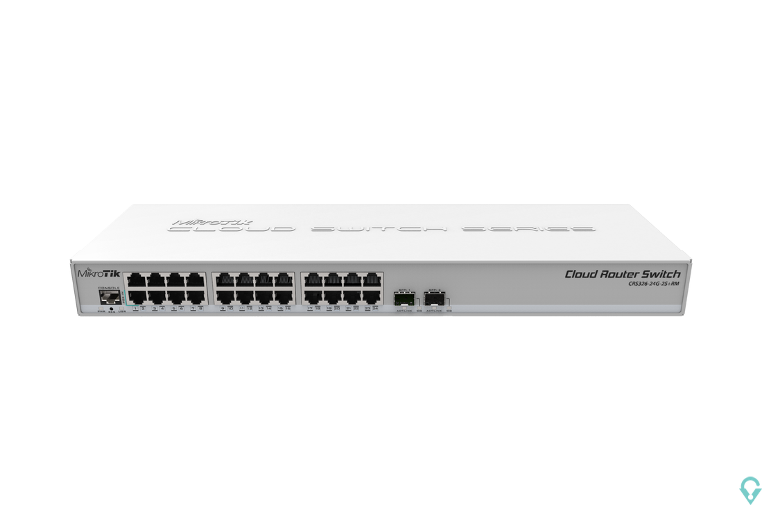 Εικόνα της CRS326-24G-2S+RM Cloud Router Switch 326-24G-2S+RM with 800 MHz CPU, 512MB RAM, 24xGigabit LAN, 2xSFP+ cages, RouterOS L5 or Swi