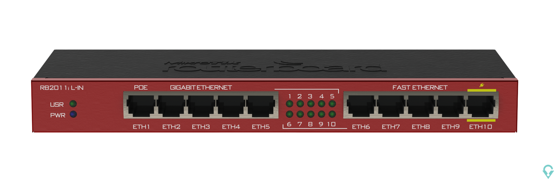 Εικόνα της RB2011iL-IN RouterBOARD 2011iL with Atheros 74K MIPS CPU, 64MB RAM, 5xLAN, 5XGbit LAN, RouterOS L4, desktop case, PSU Mikrotik