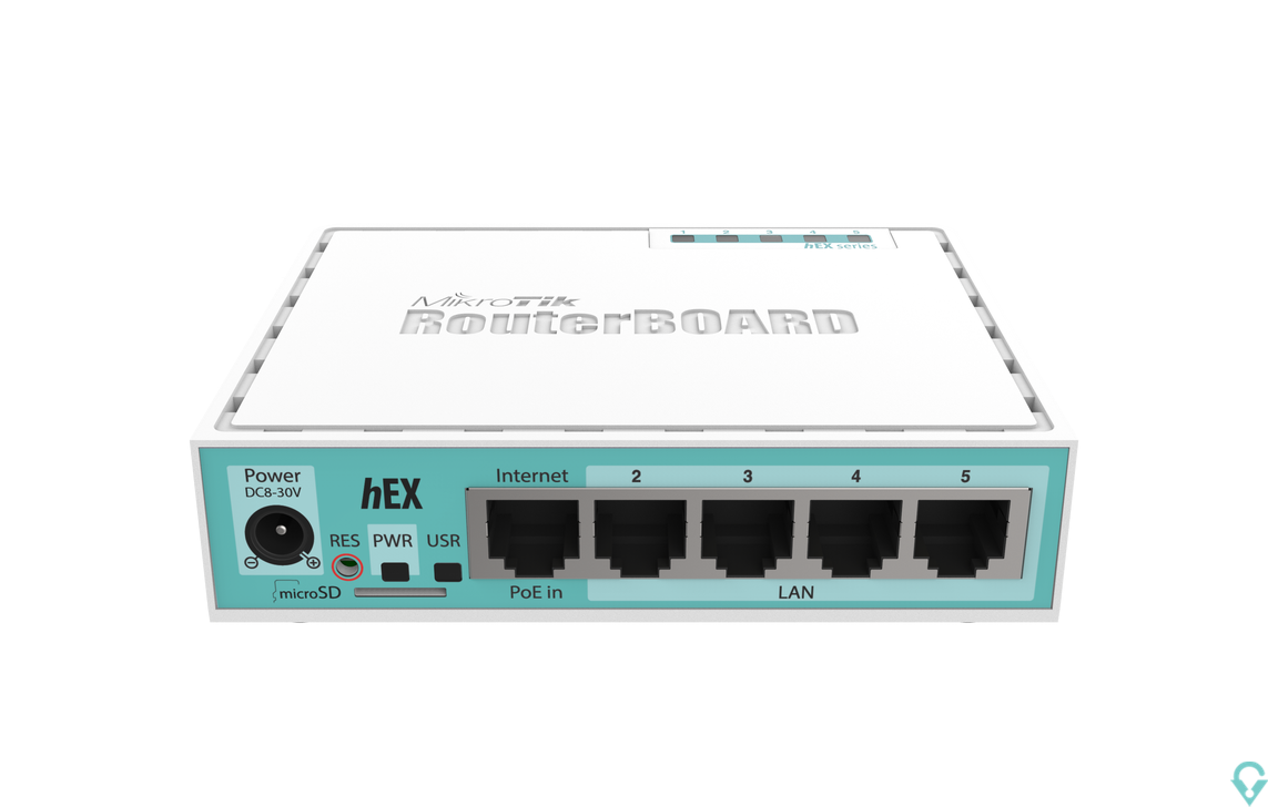 Εικόνα της RB750Gr3 hEX with Dual Core 880MHz MHz CPU, 256MB RAM, 5 Gigabit LAN ports, USB, RouterOS L4, plastic case, PSU Mikrotik