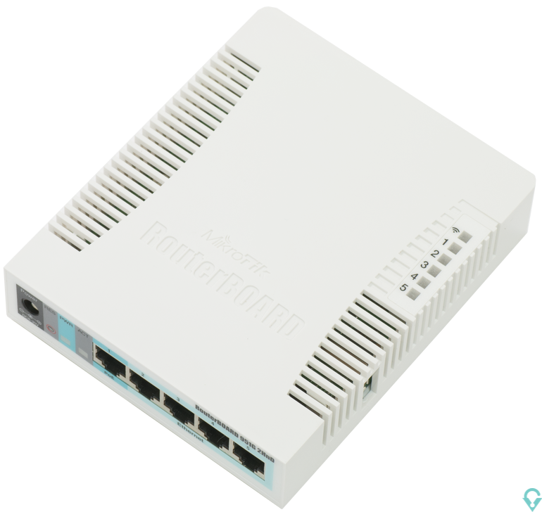 Εικόνα της RB951G-2HnD RouterBOARD 951G-2HnD with 600Mhz CPU, 128MB RAM, 5xGbit LAN, built-in 2.4Ghz 802b/g/n 2x2 two chain wireless with i