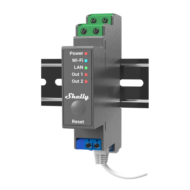 Picture of Professional 2-channel DIN Rail Relay with dry contacts PRO 2 Shelly