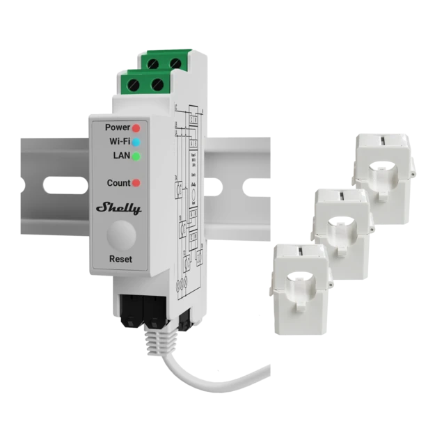 Εικόνα της DIN-mountable 3-Phase Energy Meter Next-Generation PRO 3EM Shelly